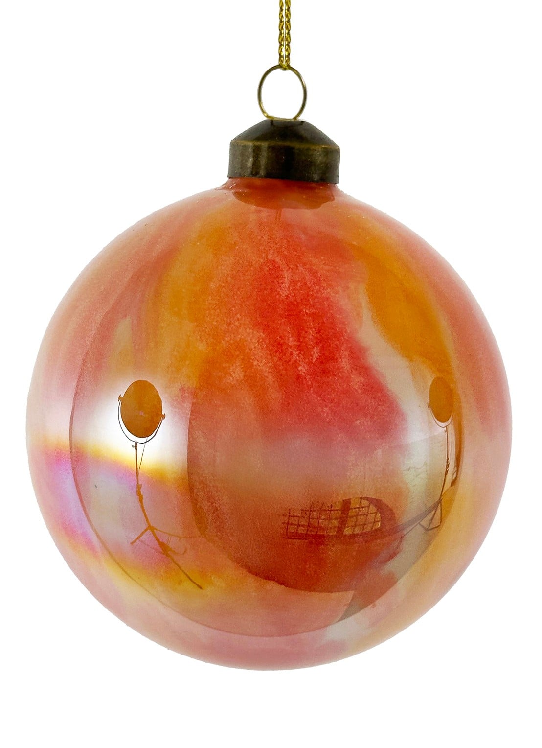 Shishi Kerstbal 10 cm - voorkant oranje