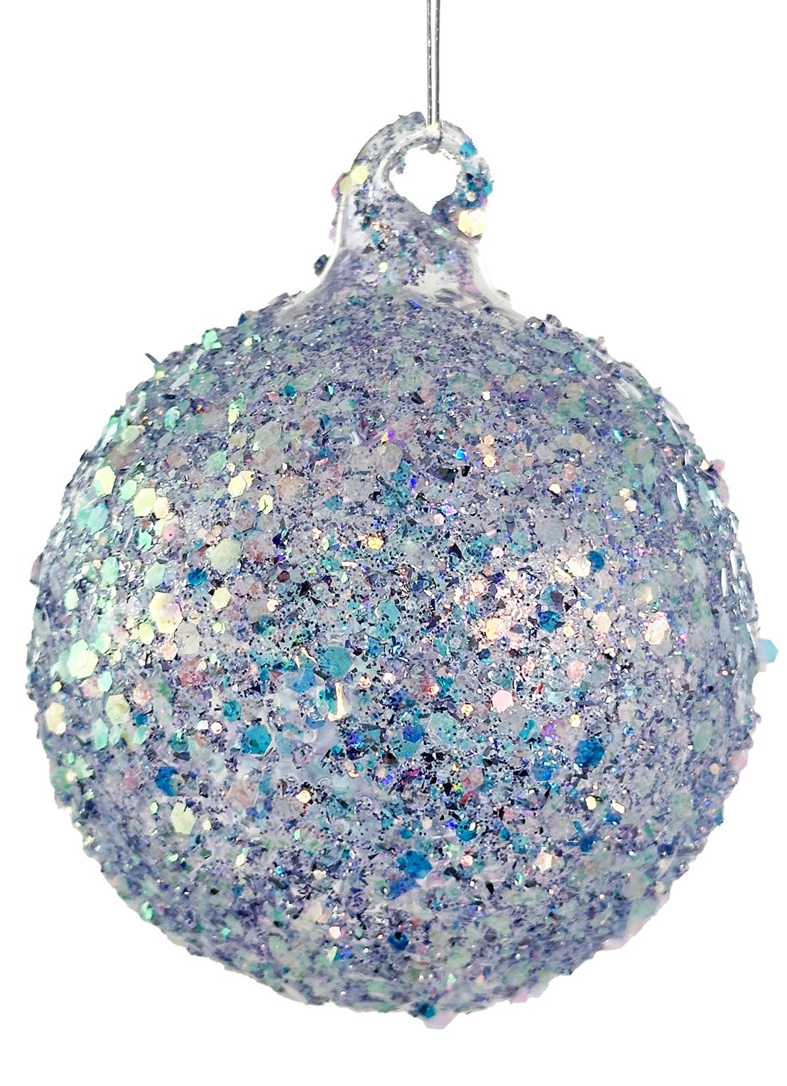 Shishi Kerstbal 8 cm - voorkant lichtblauw