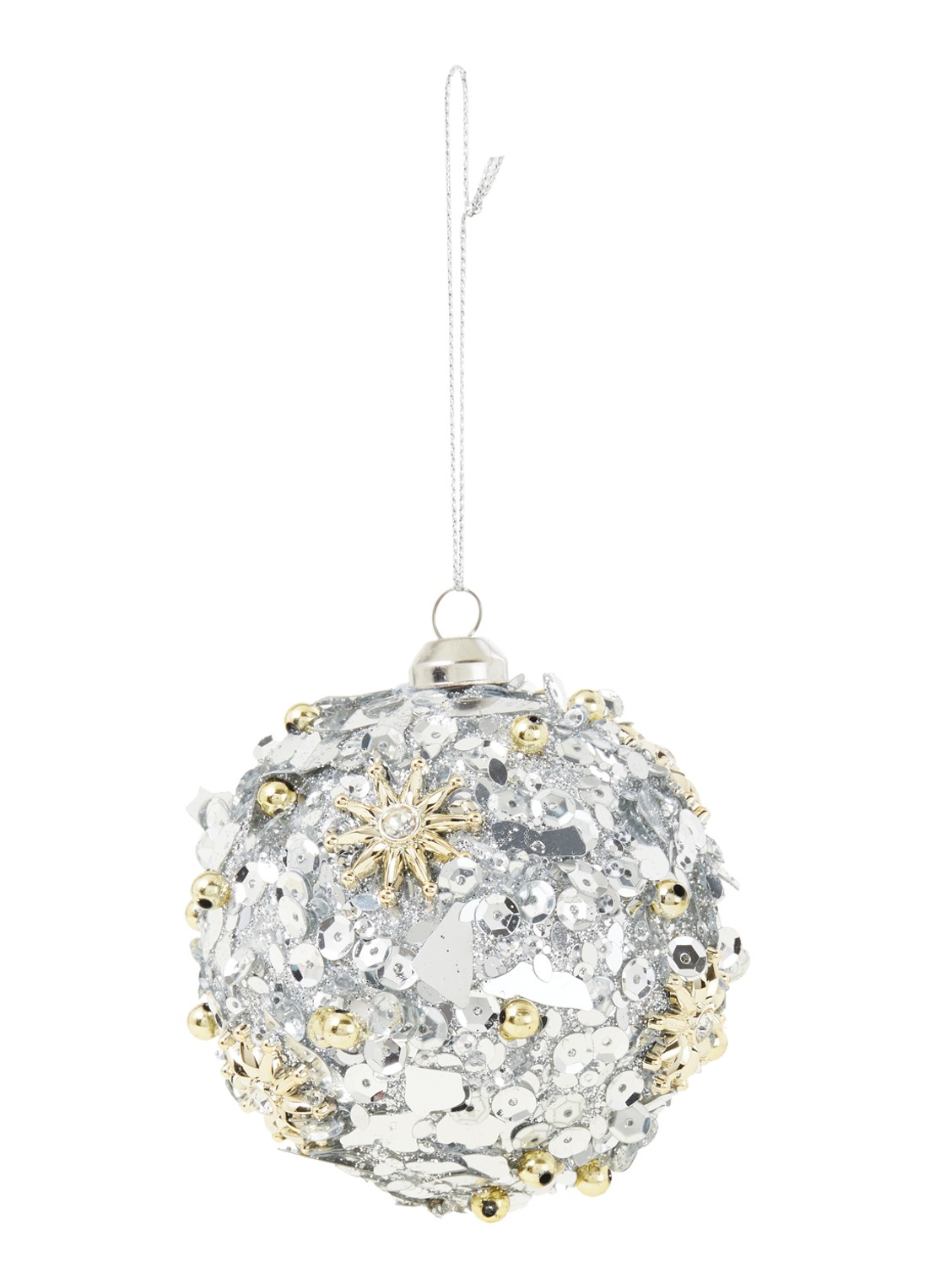 Shishi Kerstbal 8 cm - voorkant zilver
