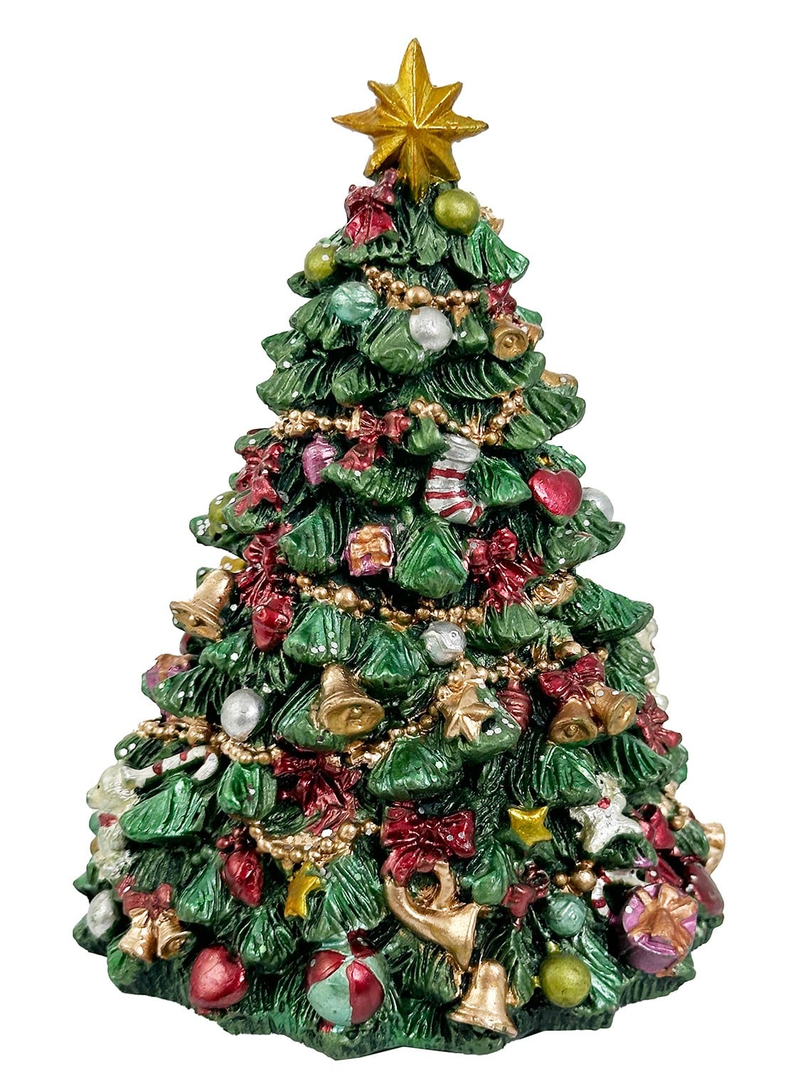 Shishi Kerstboom muziekdoos 16 cm - voorkant groen