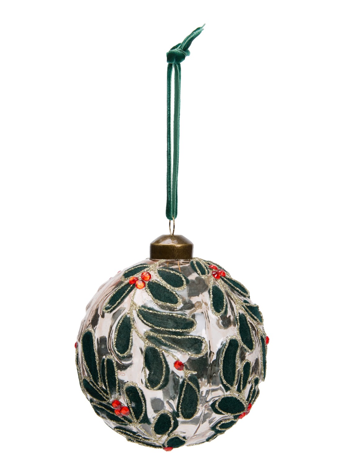 Shishi Kralen kerstbal 10 cm - voorkant 2 transparant