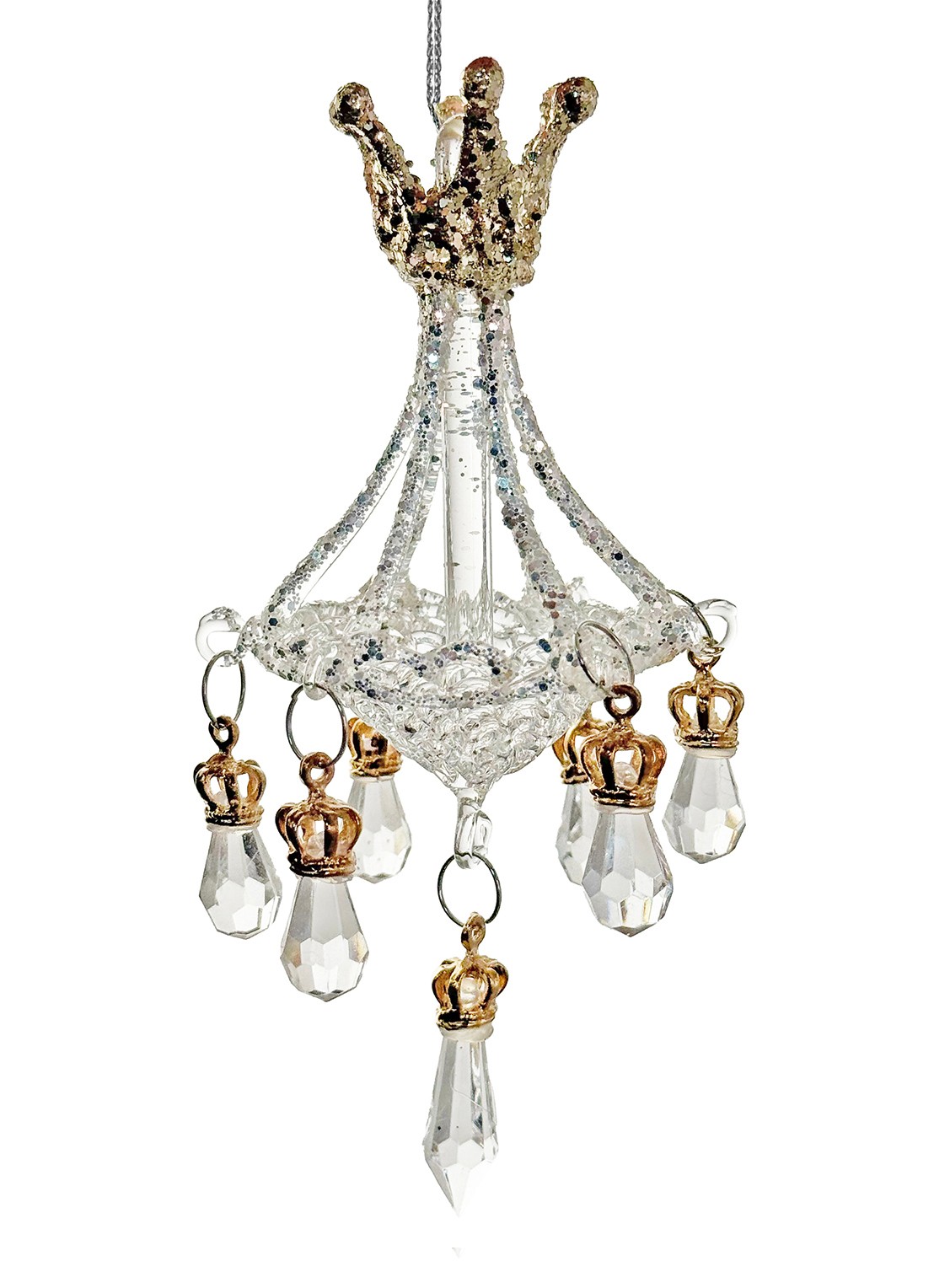 Shishi Kroonluchter kersthanger 14 cm - voorkant goud