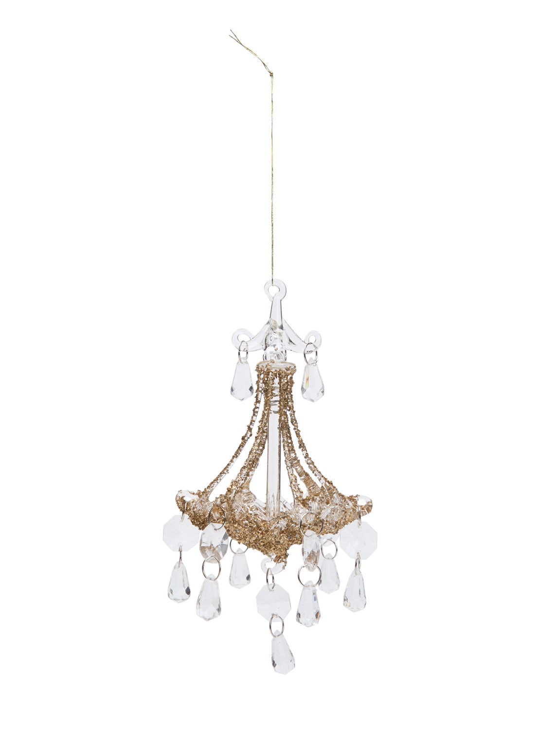 Shishi Kroonluchter kersthanger 16 cm - voorkant 2 goud