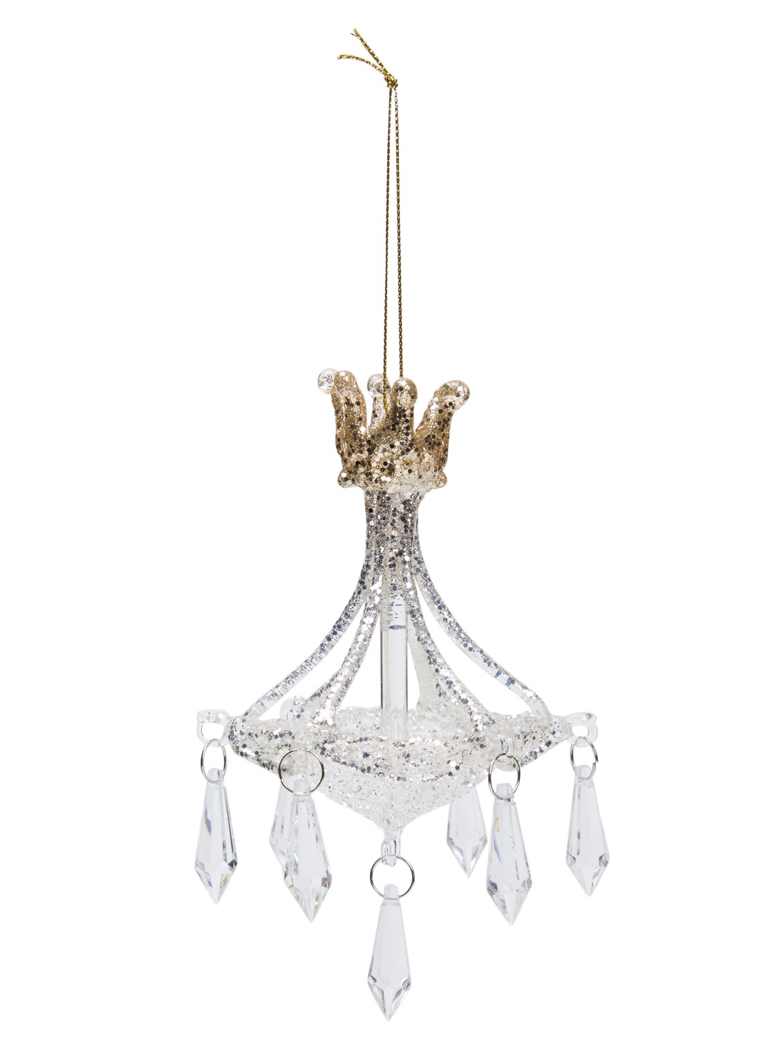 Shishi Kroonluchter kersthanger 16 cm - voorkant goud