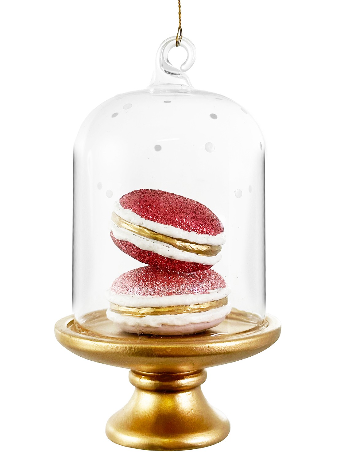 Shishi Macaron kersthanger 12 cm - voorkant goud