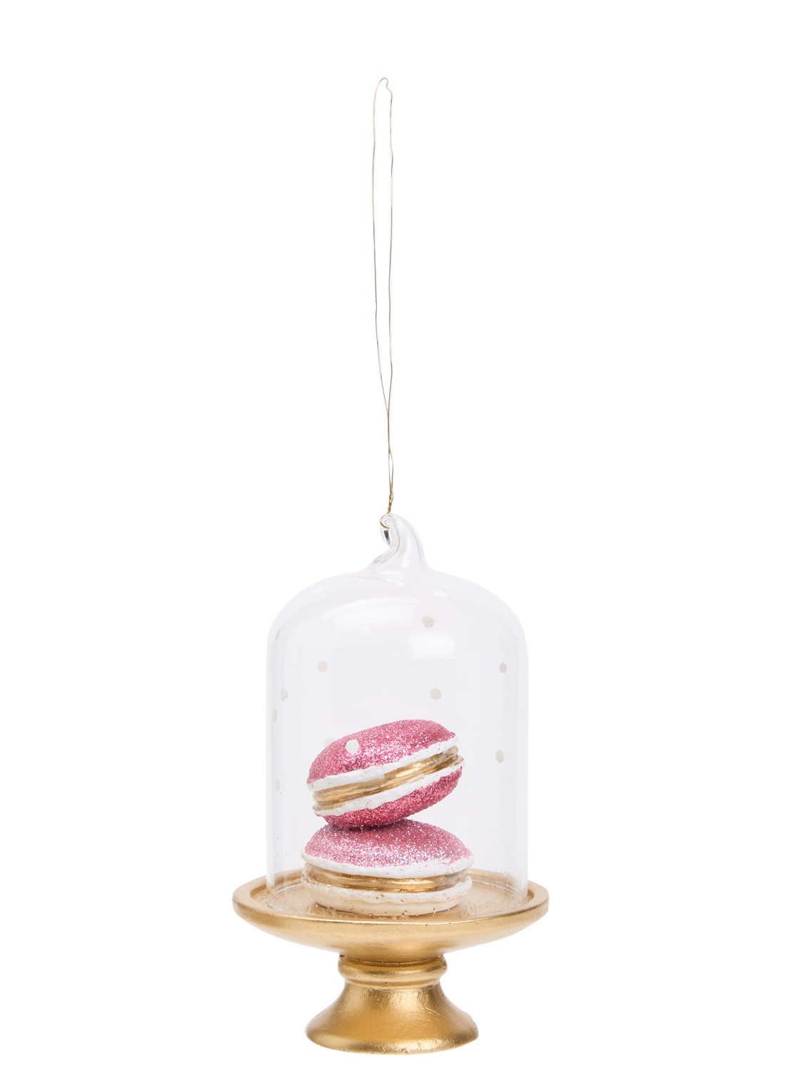 Shishi Macaron kersthanger 12 cm - voorkant goud