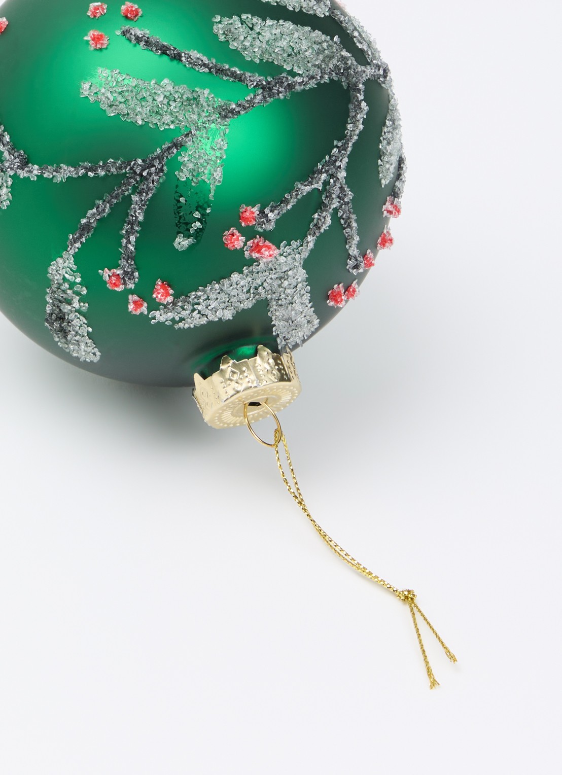 Shishi Mistletoe kerstbal 10 cm - detail groen