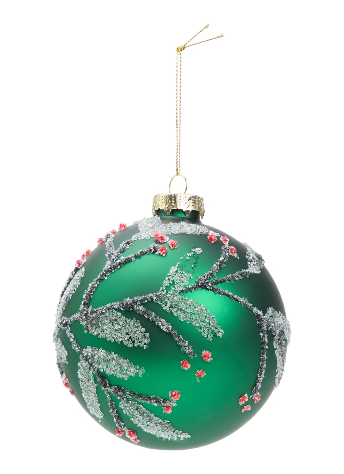 Shishi Mistletoe kerstbal 10 cm - voorkant 2 groen
