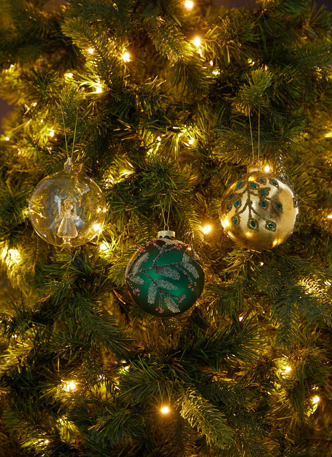 Shishi Mistletoe kerstbal 10 cm - voorkant 3 groen