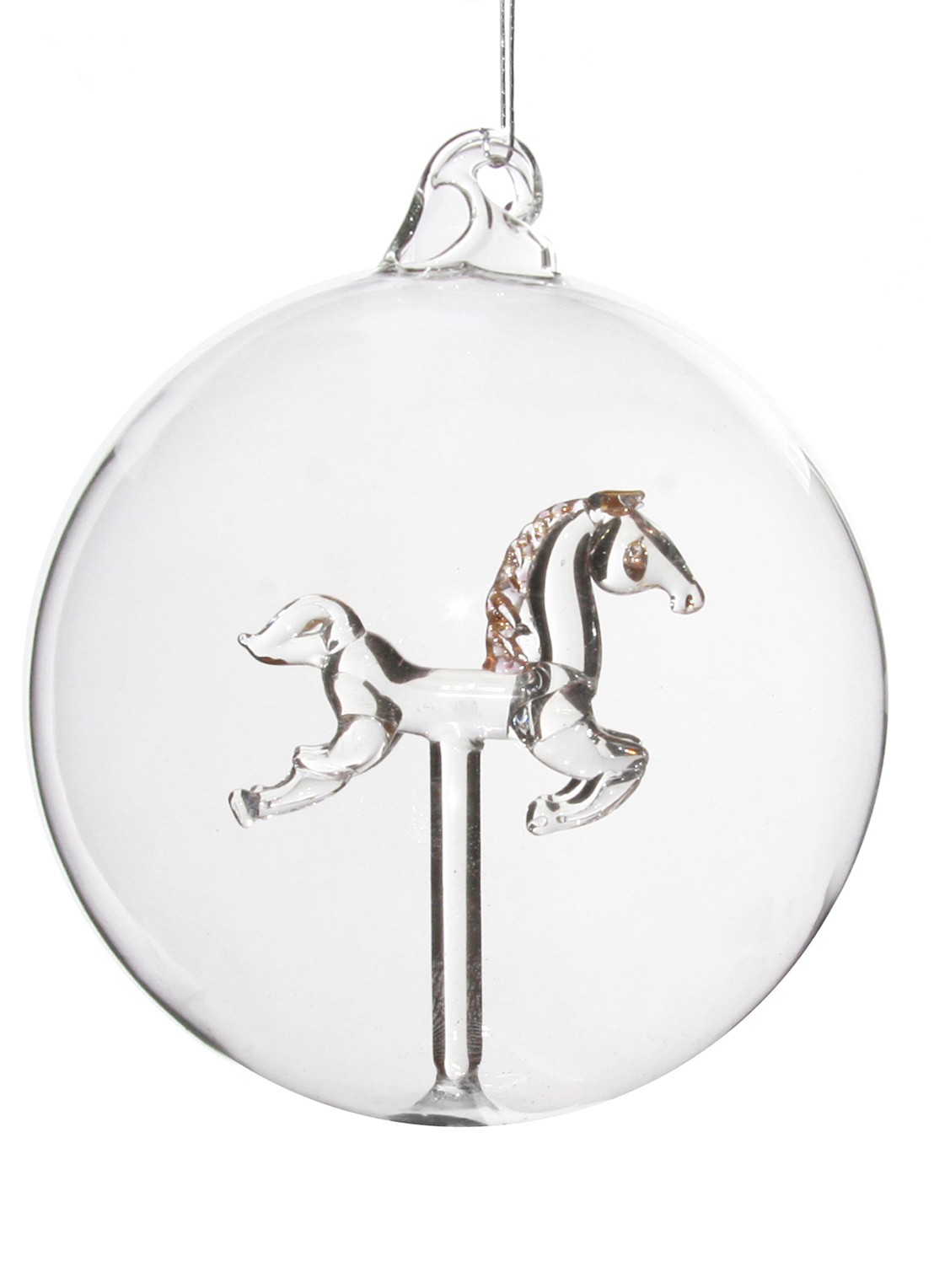 Shishi Paard kerstbal 10 cm - voorkant goud