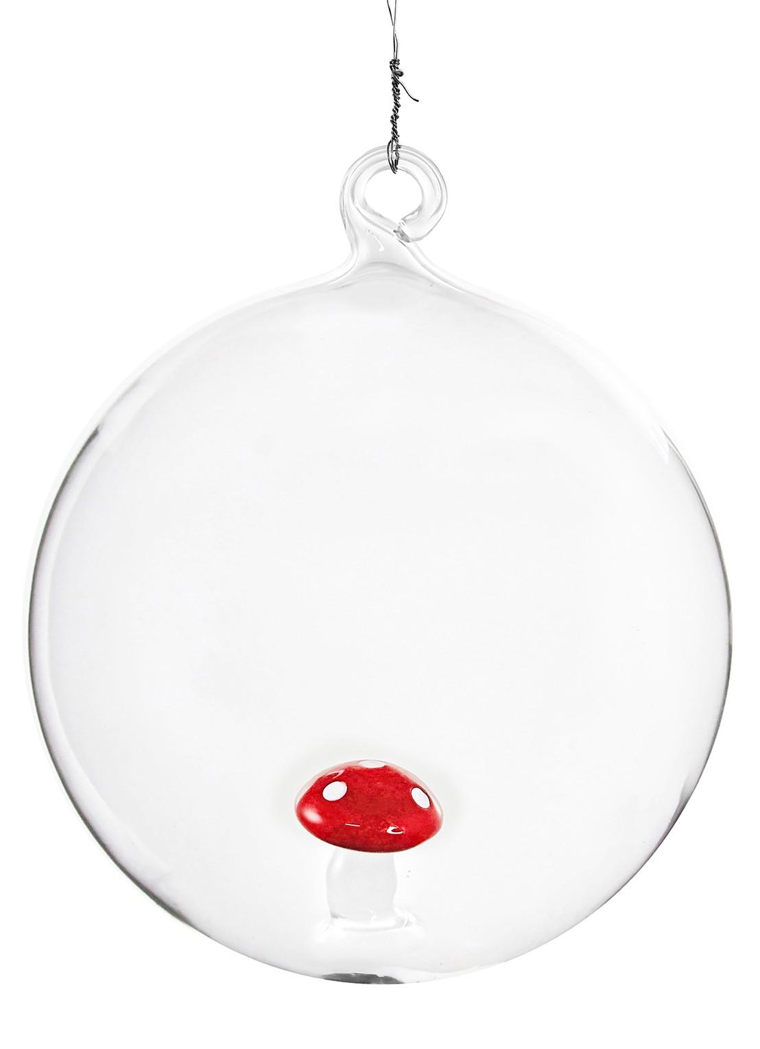 Shishi Paddenstoel kerstbal 10 cm - voorkant transparant