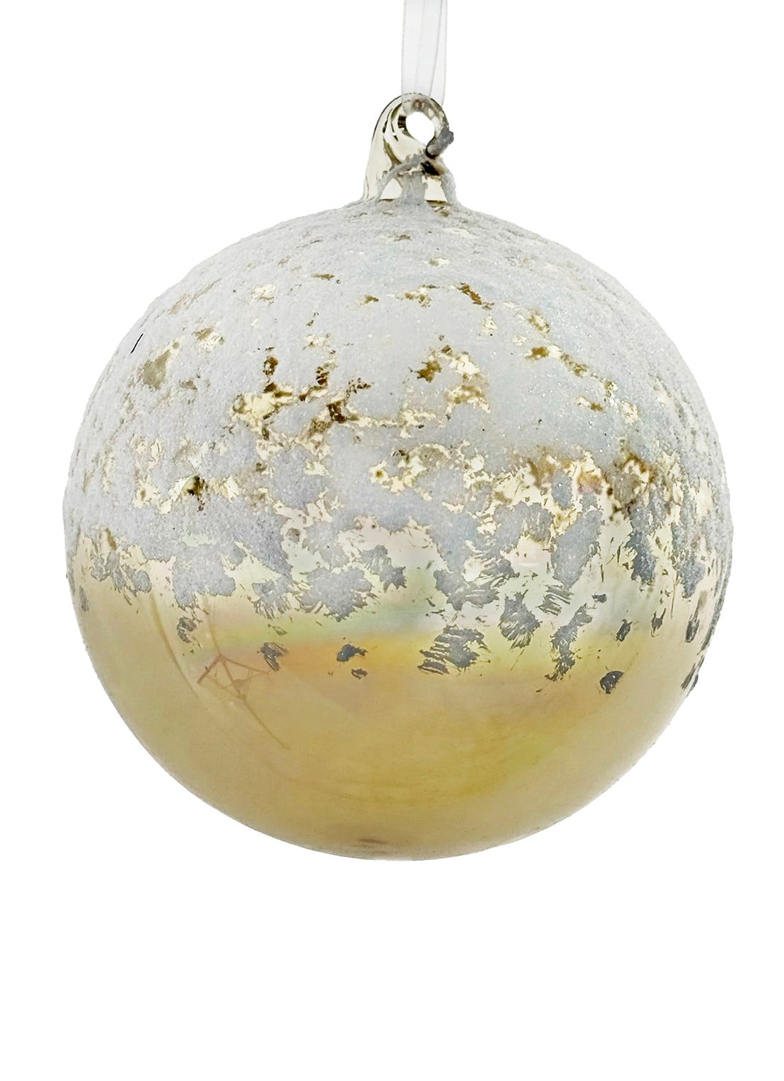 Shishi Snow on Top kerstbal 10 cm - voorkant goud