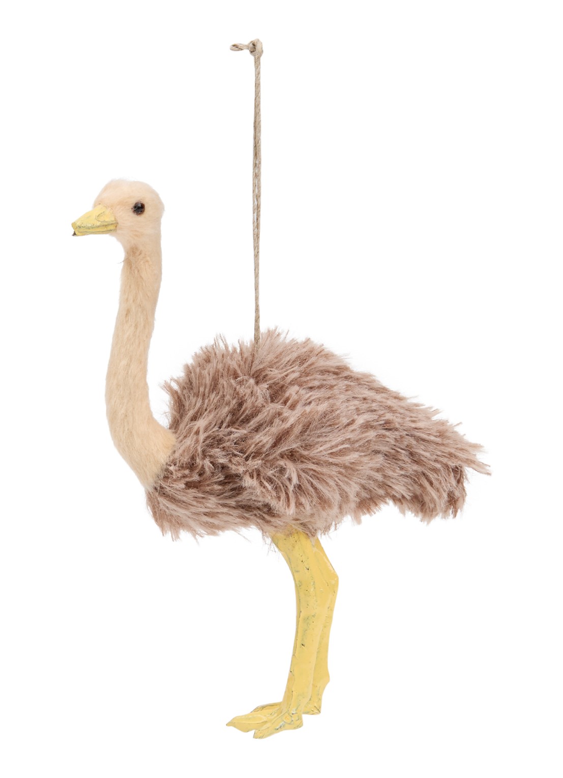 Shishi Struisvogel kersthanger 17 cm - voorkant 2 beige