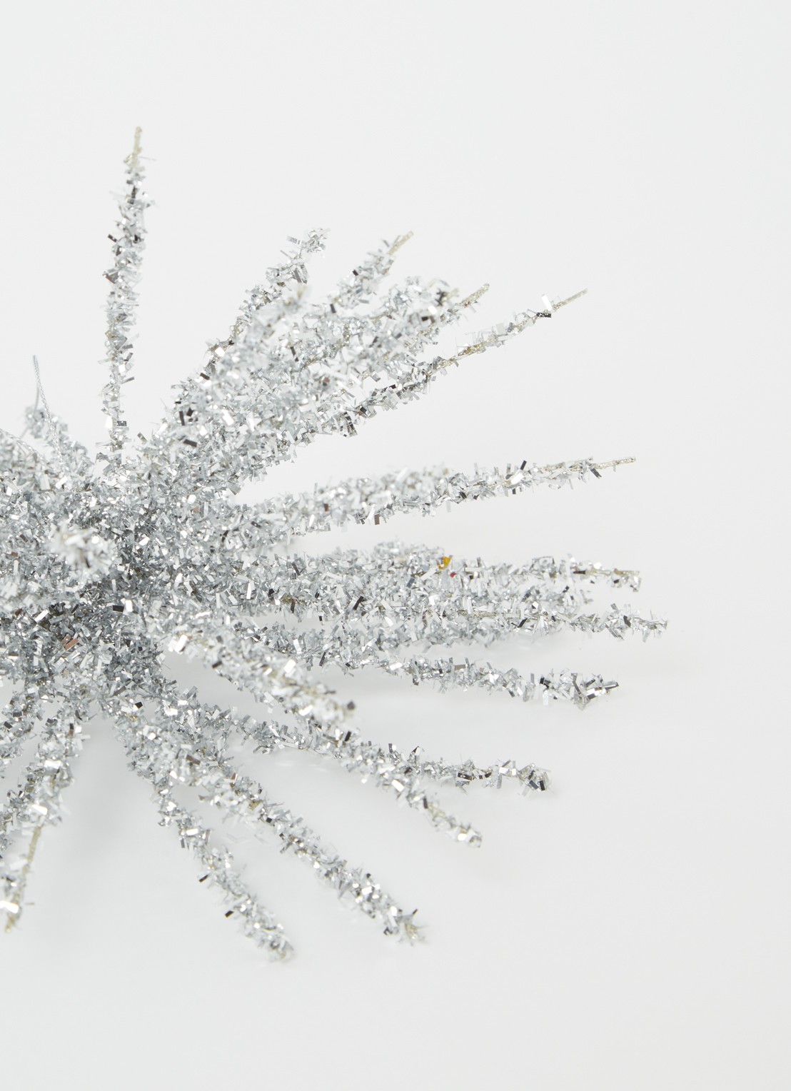 Shishi Tinsel kerstbal 18 cm - detail zilver