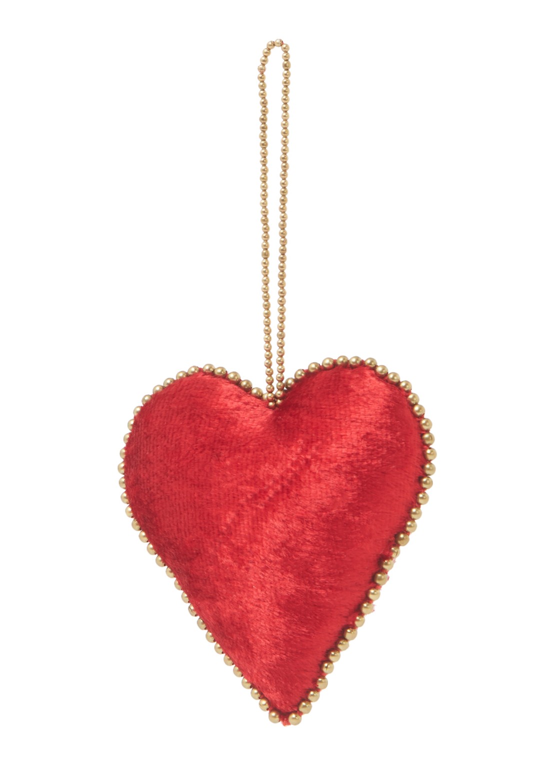 Shishi Velvet Hart kersthanger 8,5 cm - voorkant 2 rood