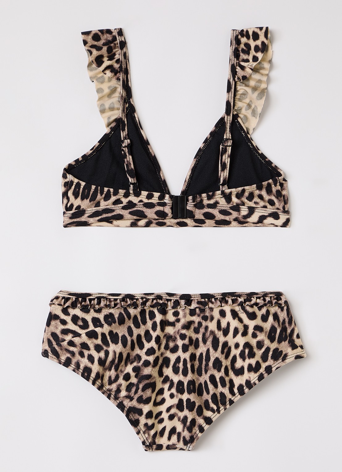 Shiwi Bella bikiniset met panterprint - voorkant 2 beige