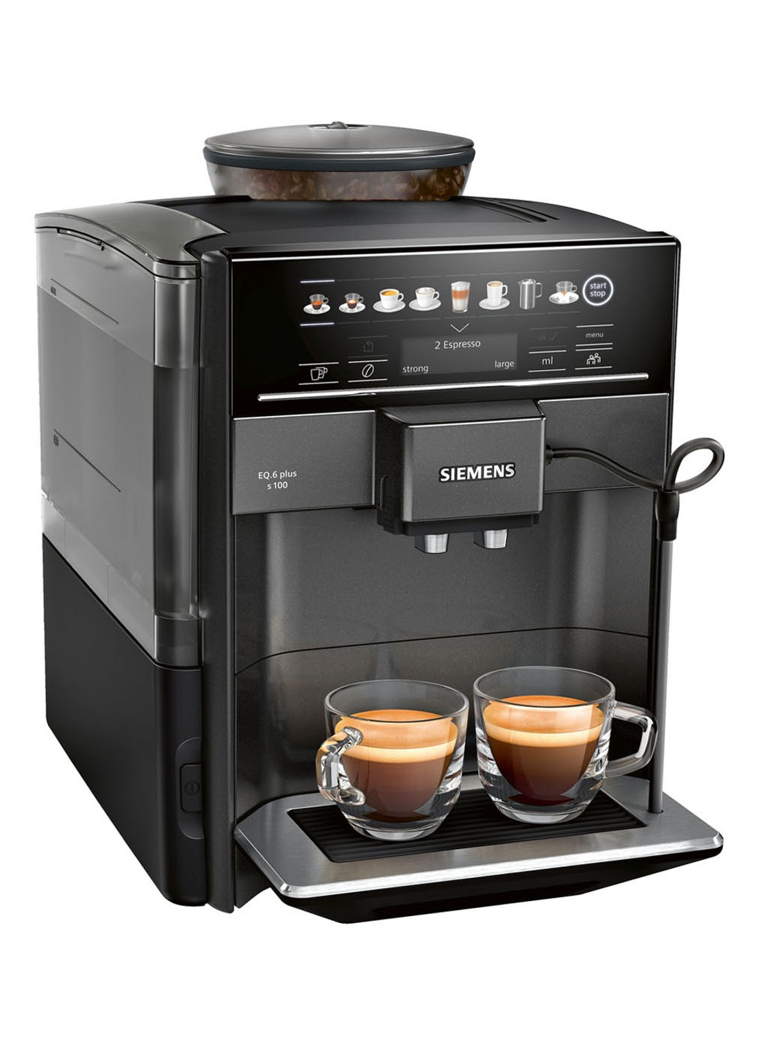 Siemens EQ.6 plus s100 espressomachine TE651319RW - voorkant 2 zwart