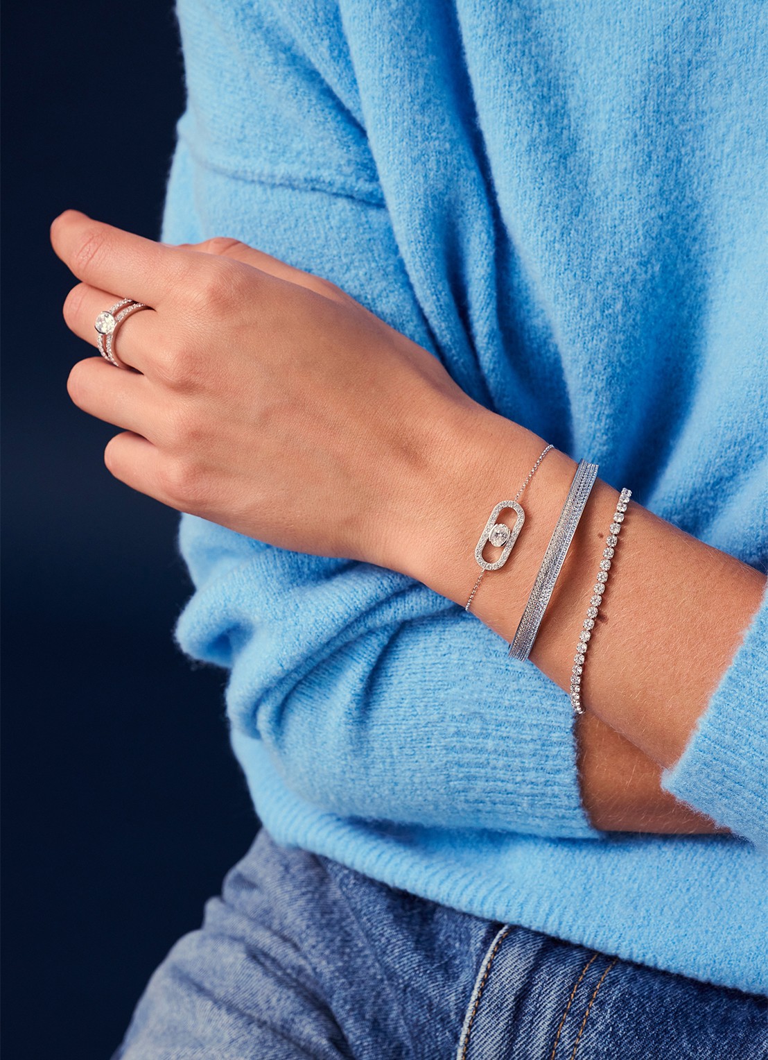 Sif Jakobs Ellera armband met zirkonia  - voorkant 2 goud