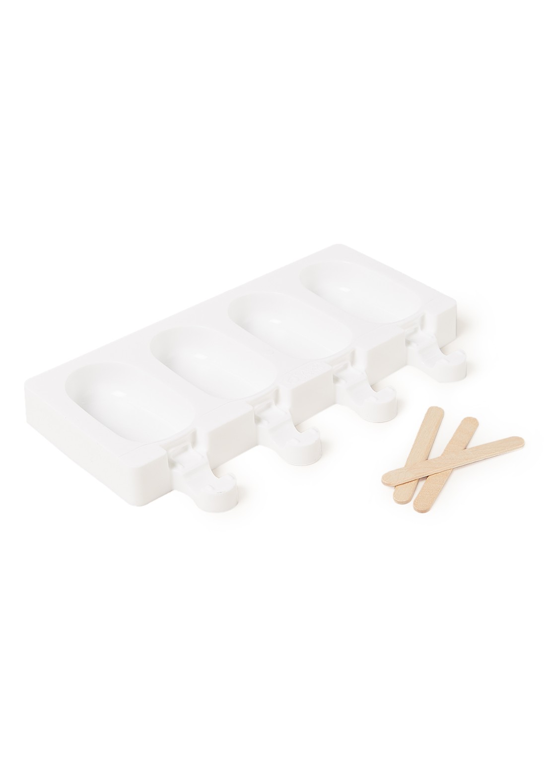 Silikomart Mini Classic vorm voor ijs 4 stuks  - voorkant wit
