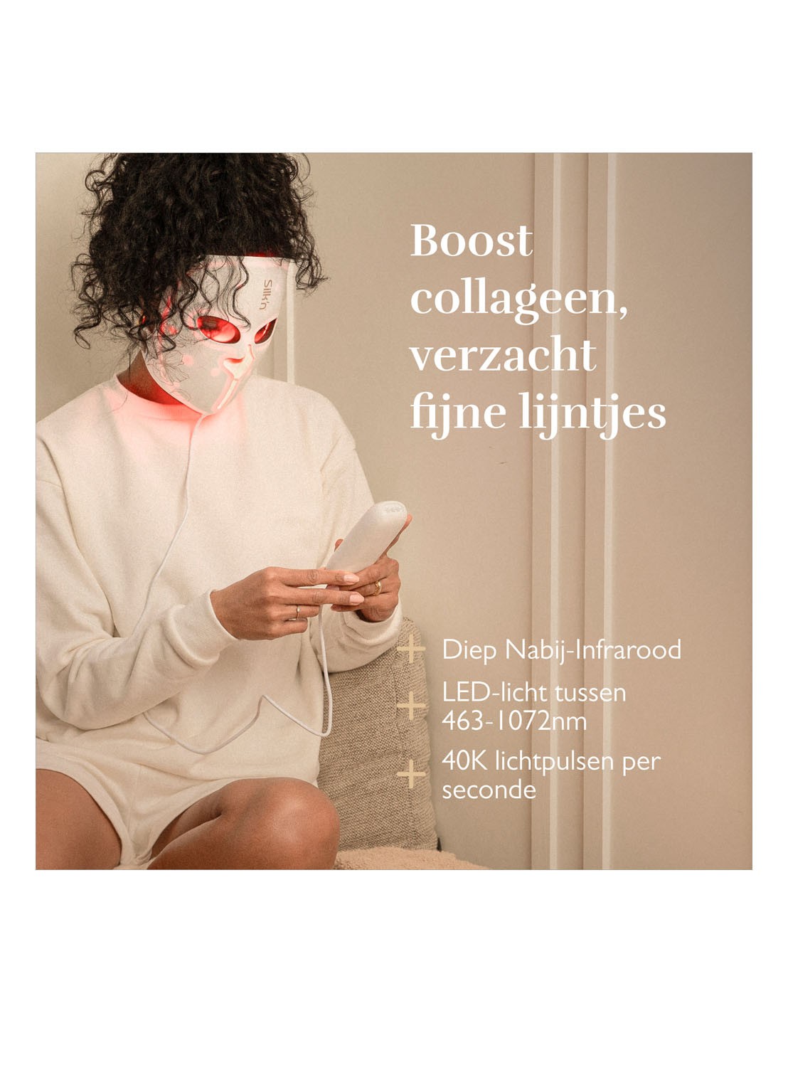 Silk'n LED Face EMS Mask - Lichttherapie gezichtsmasker - detail 6 wit