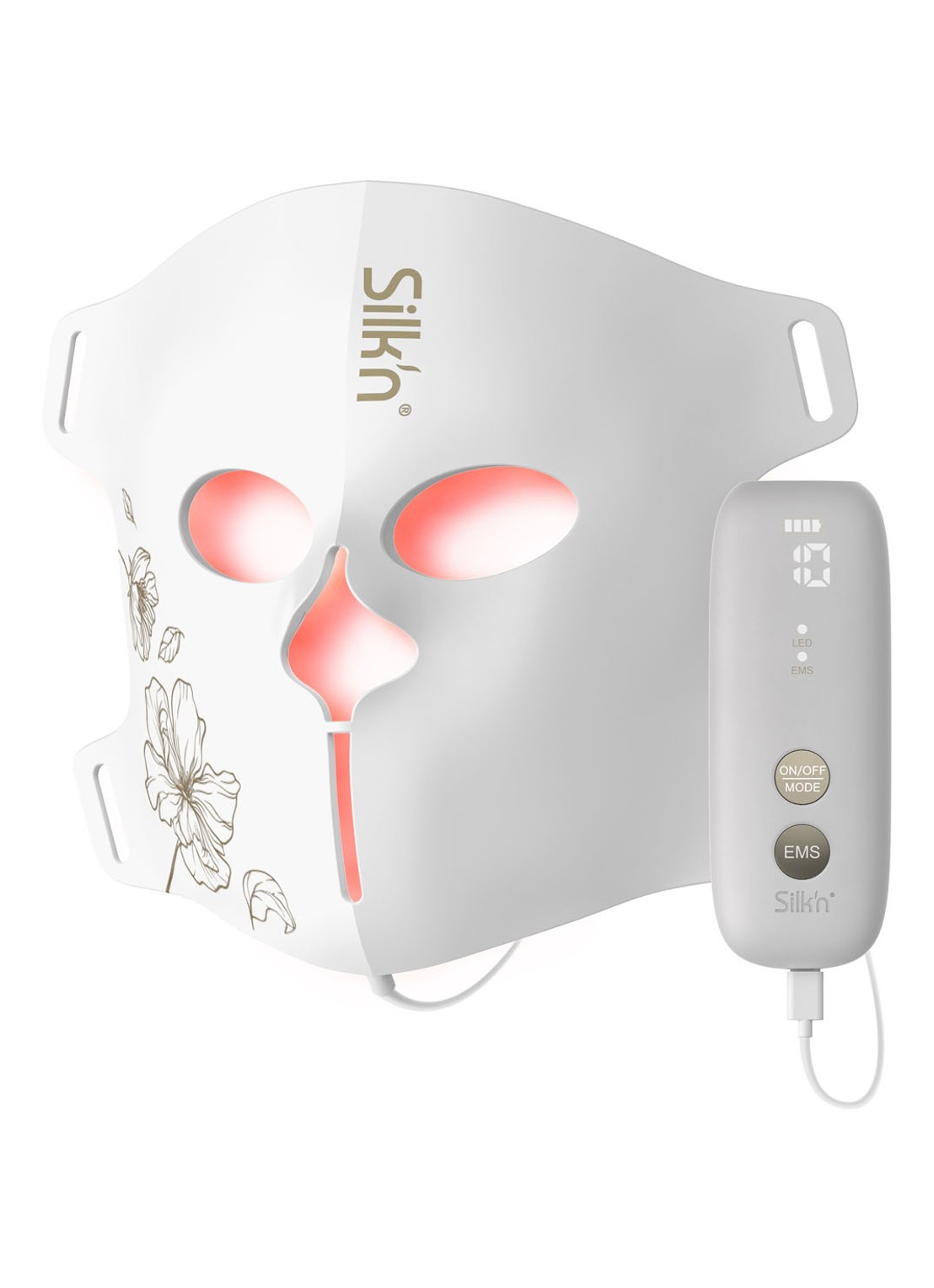 Silk'n LED Face EMS Mask - Lichttherapie gezichtsmasker - voorkant wit