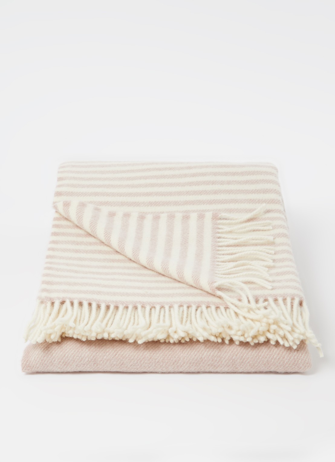 Silkeborg Uldspinderi Bogø plaid van wol 140 x 240 cm - voorkant 2 oudroze