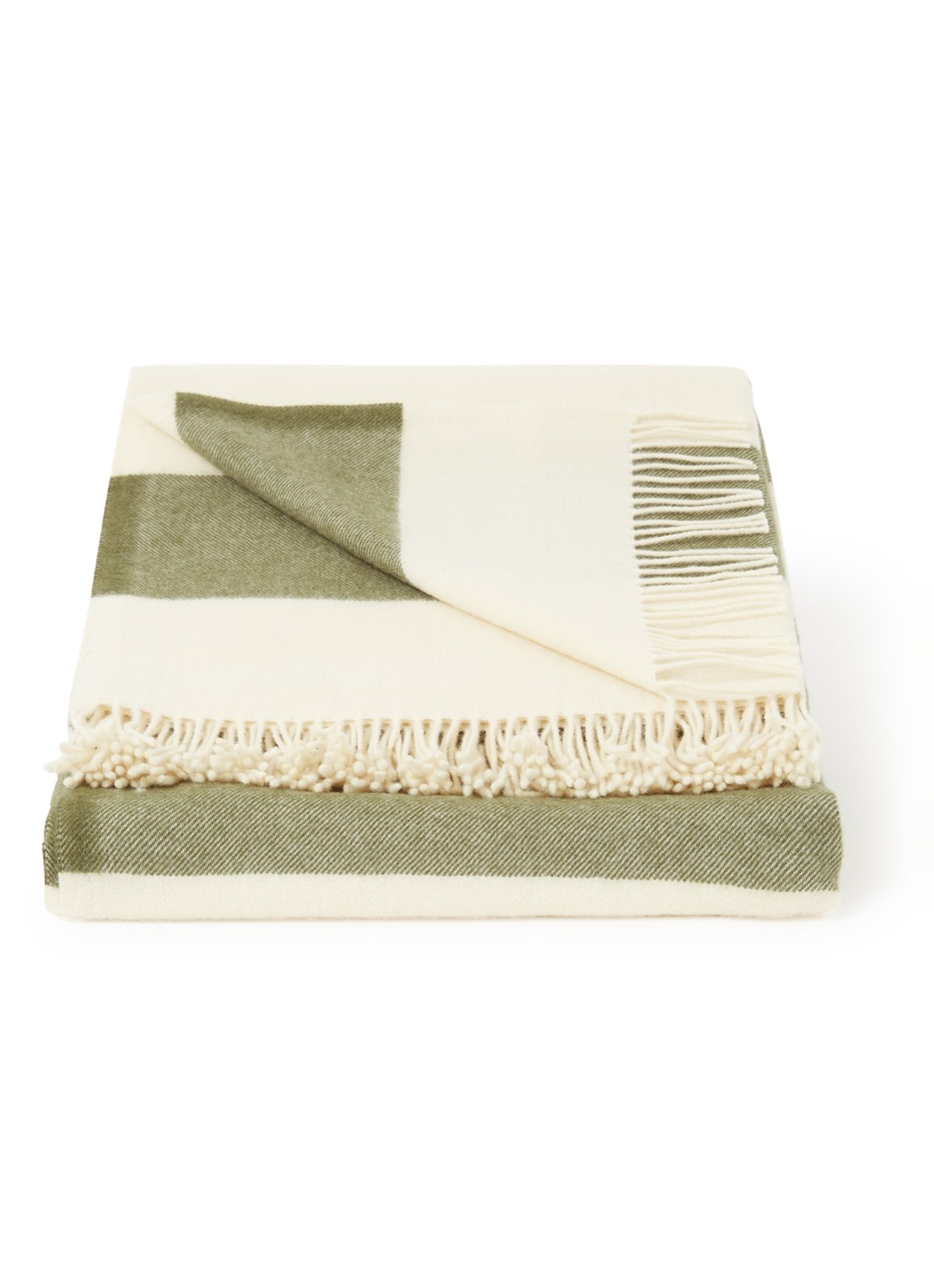 Silkeborg Uldspinderi The Sweater plaid van wol 130 x 190 cm  - voorkant groen