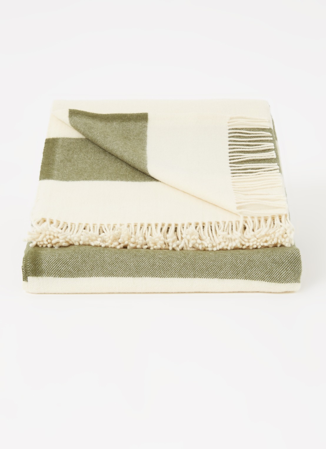 Silkeborg Uldspinderi The Sweater plaid van wol 130 x 190 cm  - voorkant 2 groen