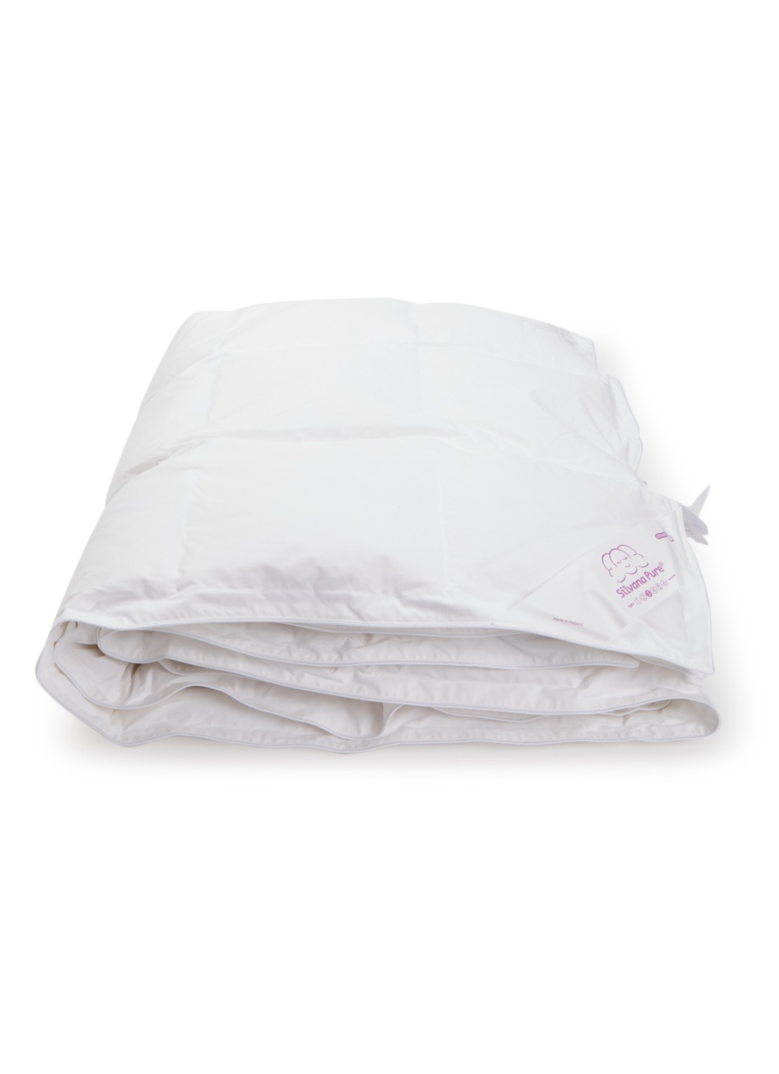 Silvana Pure Medium Light Paars solo dekbed met donsvulling - voorkant wit