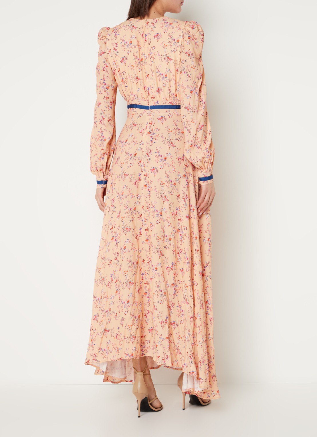 Silvian Heach Maxi jurk met bloemenprint en V-hals - achterkant 2 zalmroze