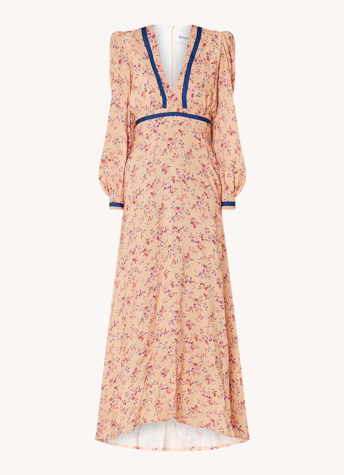 Silvian Heach Maxi jurk met bloemenprint en V-hals - voorkant 3 zalmroze