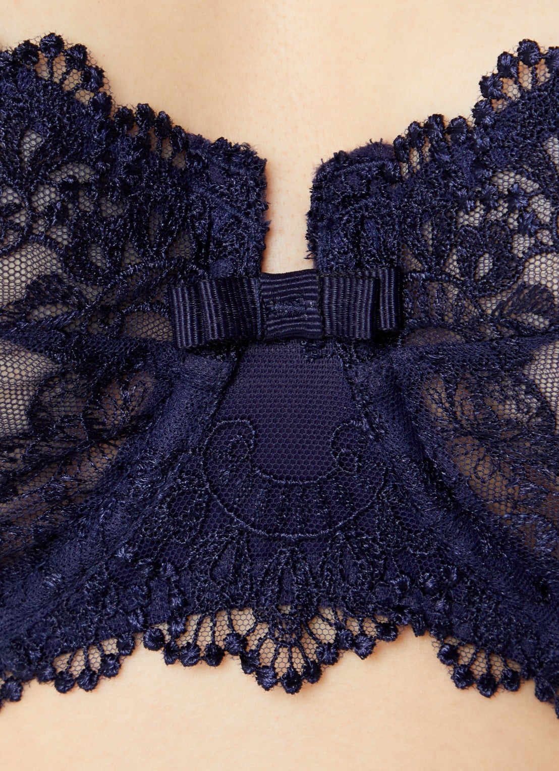 Simone Pérèle Balconette bh van kant met mesh - detail 3 donkerblauw