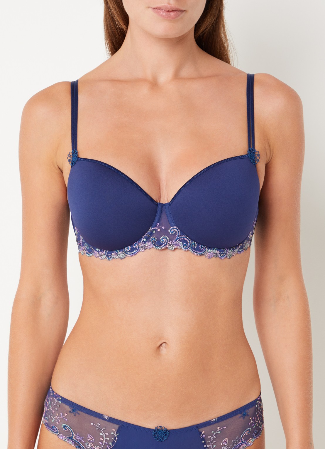 Simone Pérèle Delice beugel bh met mesh  - voorkant 5 royalblauw