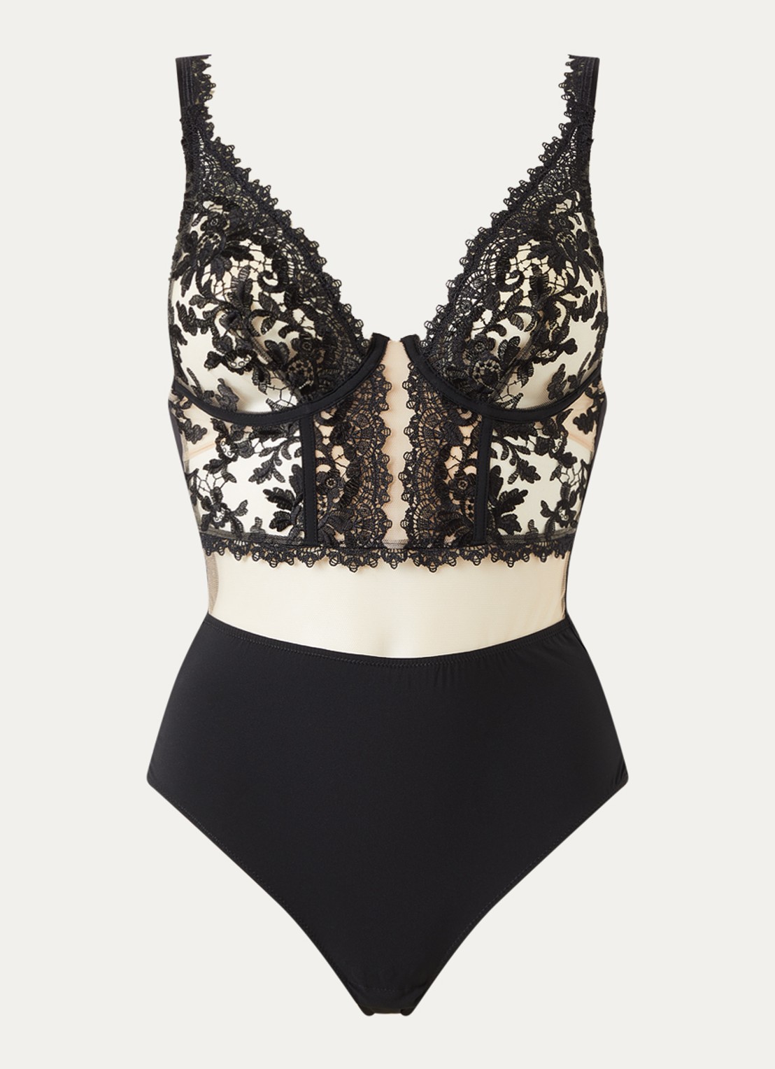 Simone Pérèle Fantasme body met mesh en kant - voorkant paars