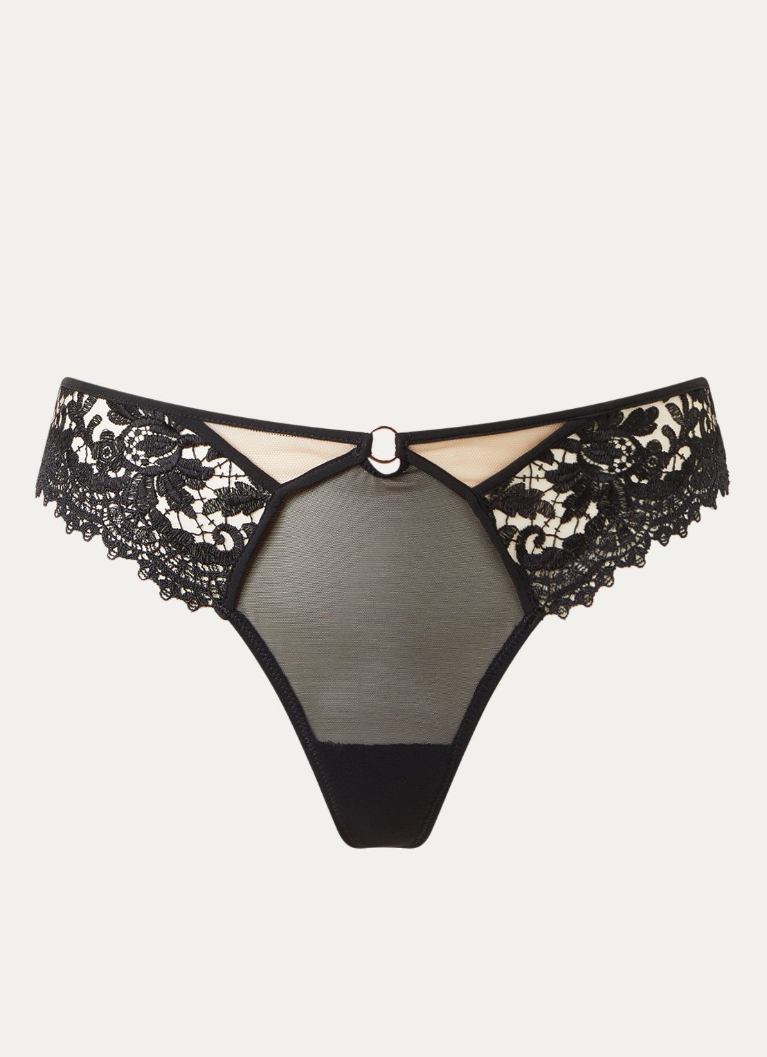 Simone Pérèle Fantasme tanga met mesh en kant - voorkant paars