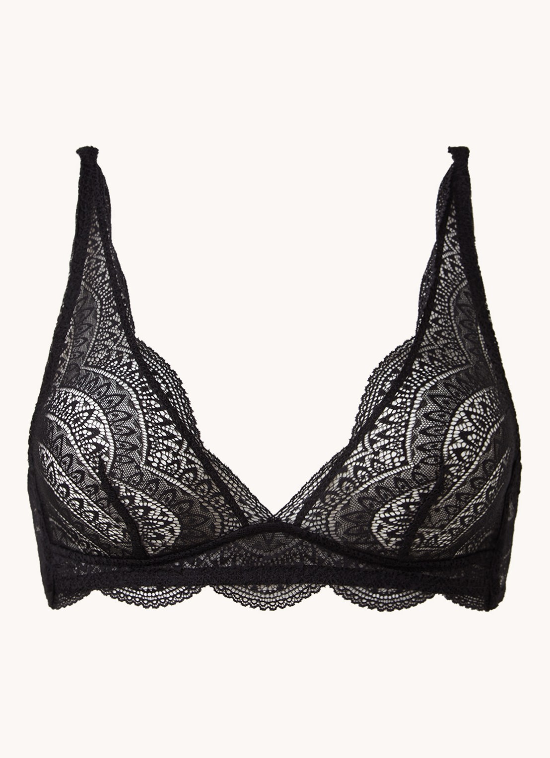 Simone Pérèle Karma bralette van kant - voorkant 2 zwart