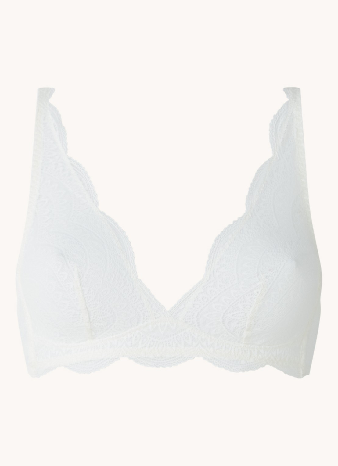 Simone Pérèle Karma bralette van kant - voorkant 3 gebroken wit