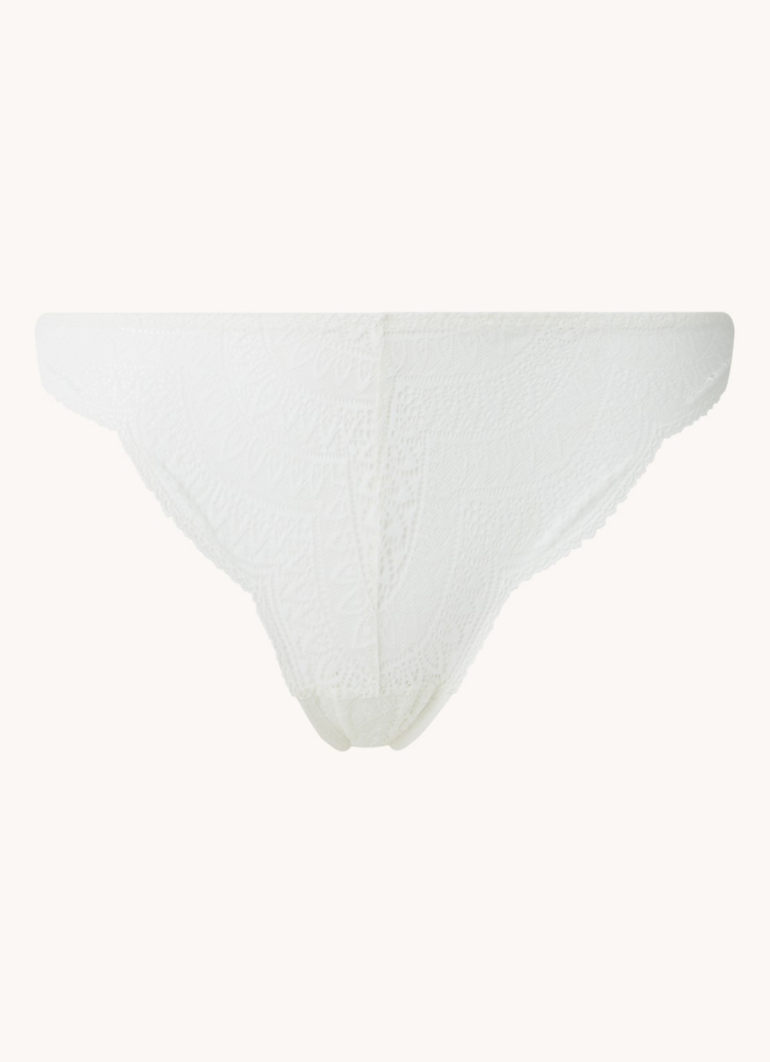 Simone Pérèle Karma tanga van kant - voorkant 3 gebroken wit