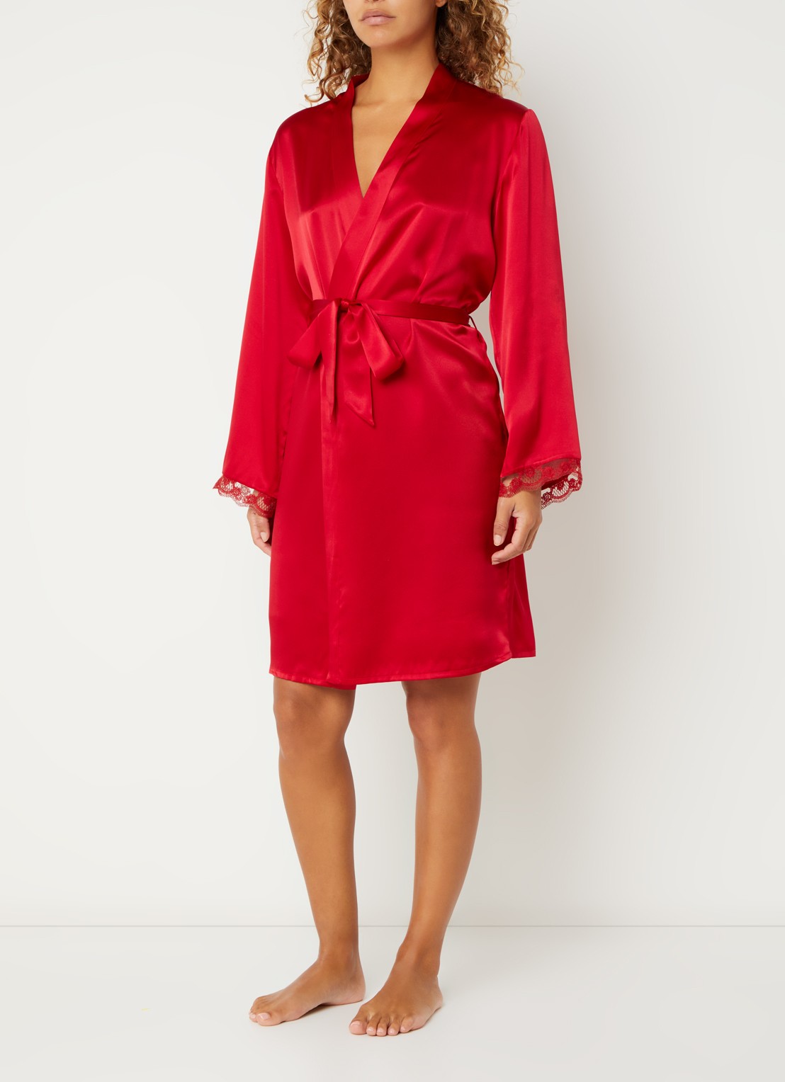 Simone Pérèle Love Me Kimono van zijde - voorkant 3 rood