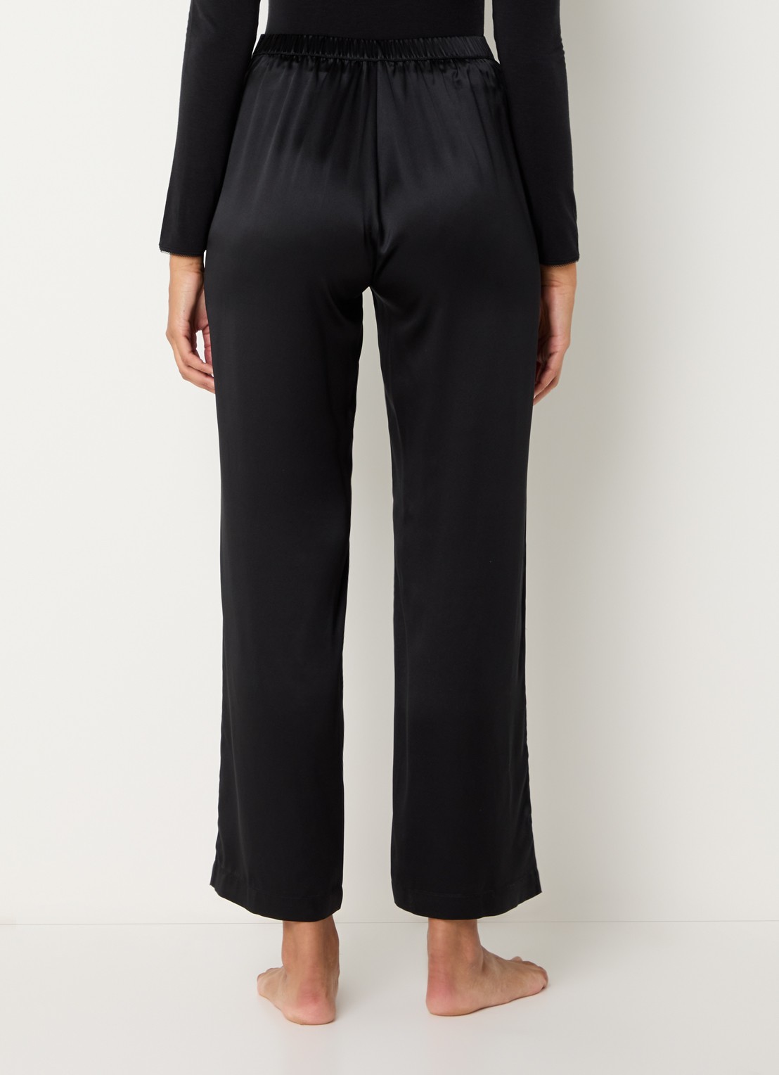 Simone Pérèle Love Me straight fit pyjamabroek van zijde - achterkant 3 zwart