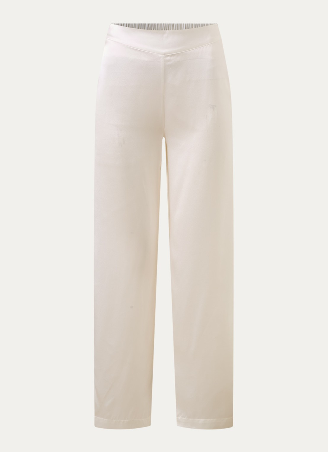 Simone Pérèle Love Me straight fit pyjamabroek van zijde - voorkant 2 creme