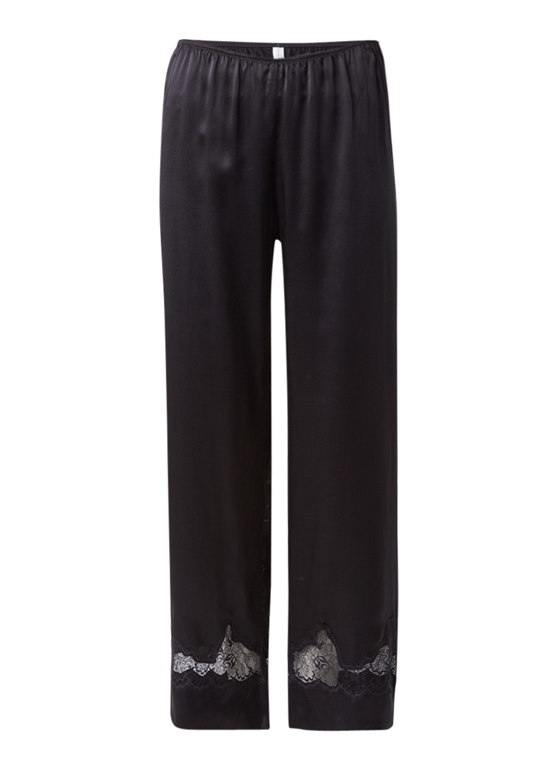 Simone Pérèle Nocture pyjamabroek in zijdeblend met kant - voorkant 3 zwart