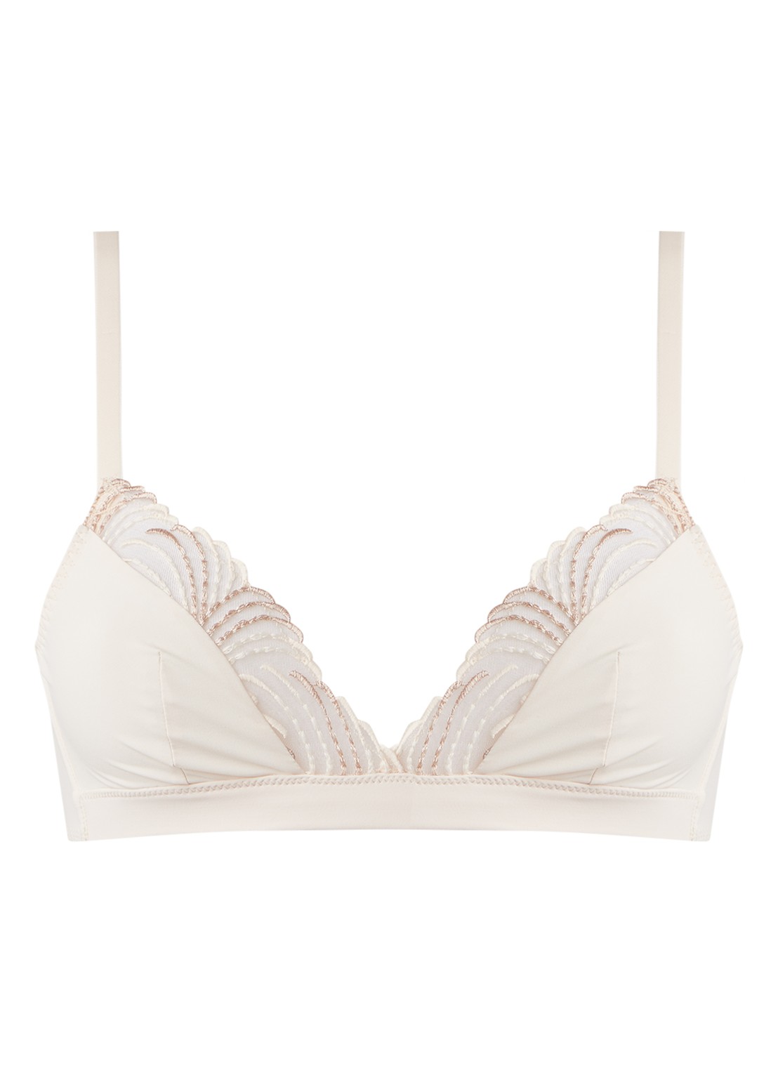 Simone Pérèle Nuance bralette met borduring - voorkant 3 gebroken wit