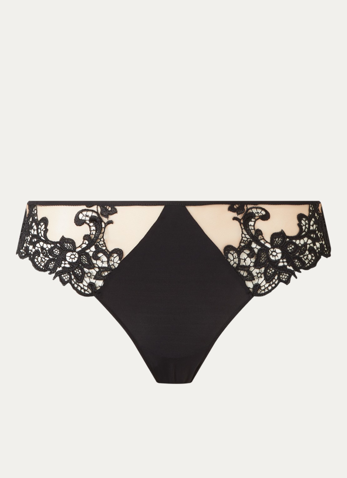Simone Pérèle Saga slip met mesh - voorkant zwart