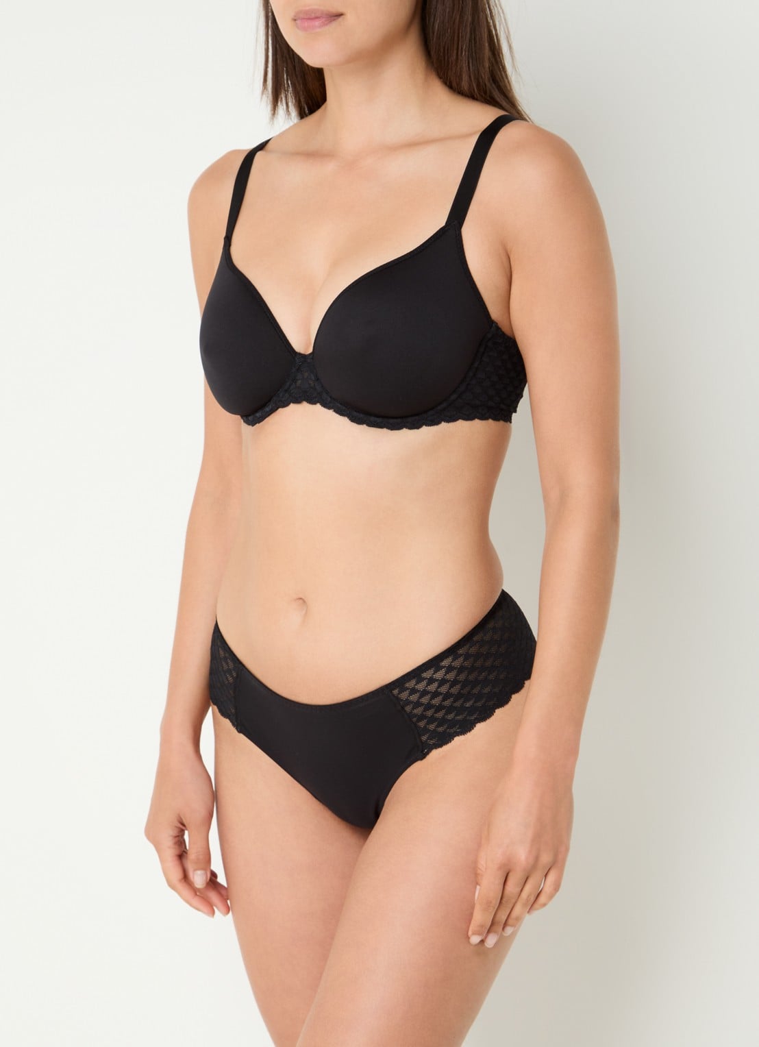 Simone Pérèle Shorty met borduring - voorkant 2 zwart