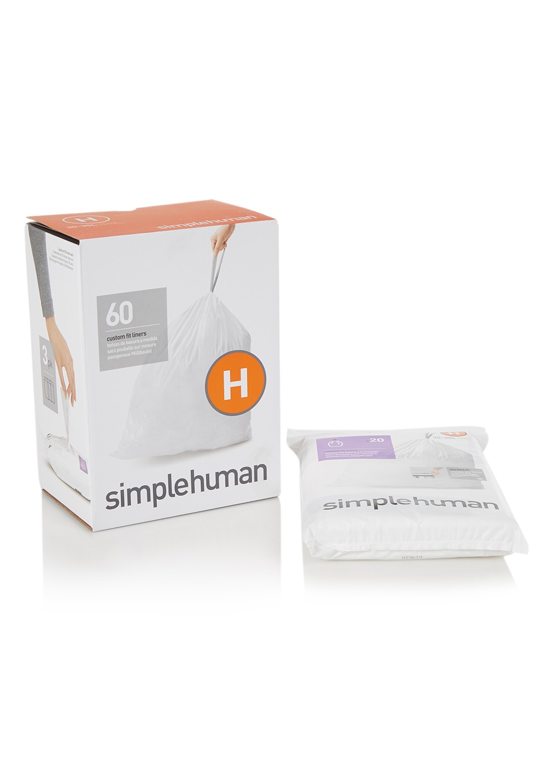 Simplehuman Reference Simplehuman Afvalzakken code H 30-35L 60 stuks • Wit • de Bijenkorf