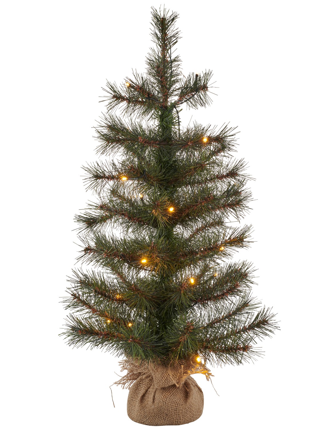 Sirius Alvin kunstkerstboom met LED verlichting 60 cm - voorkant bronsgroen