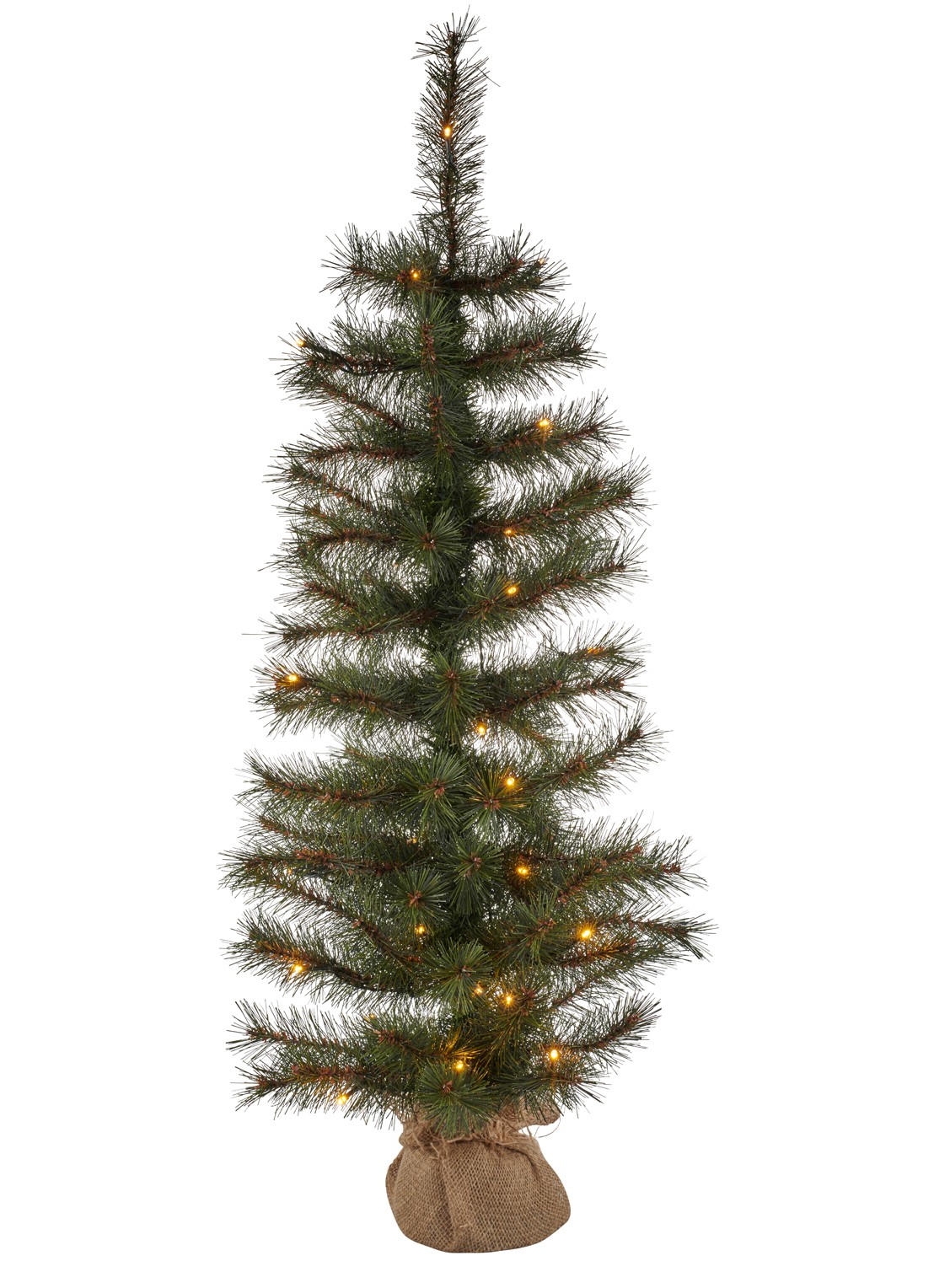 Sirius Alvin kunstkerstboom met LED verlichting 90 cm - voorkant groen