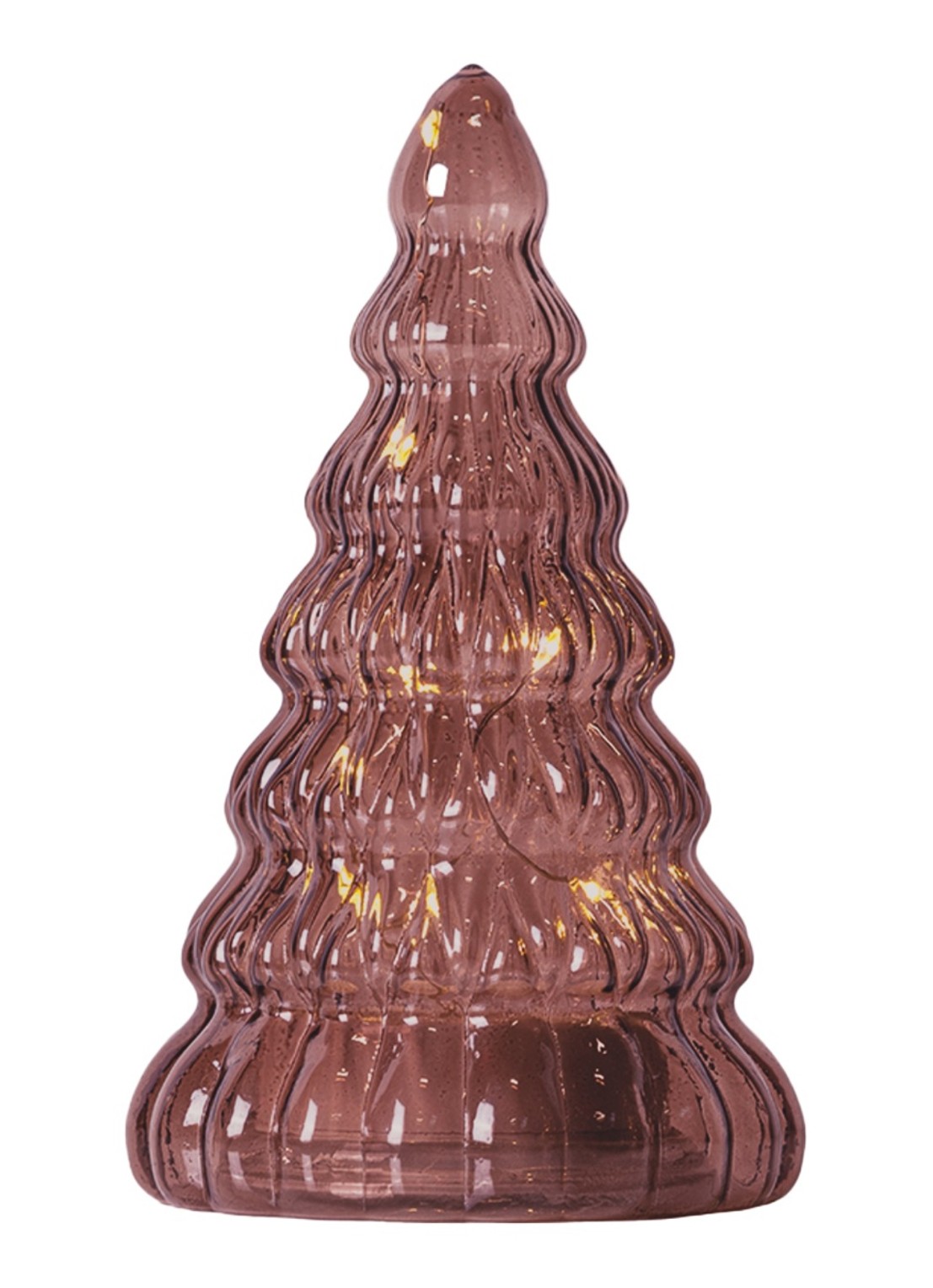 Sirius Lucy kerstornament met LED verlichting 16,5 cm - voorkant bruin