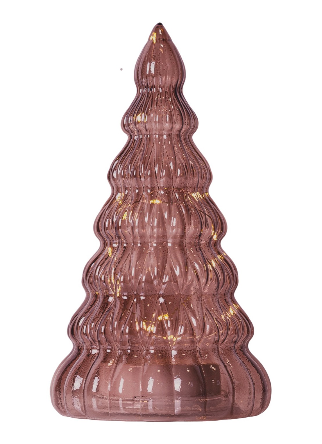 Sirius Lucy kerstornament met LED verlichting 23,5 cm - voorkant bruin